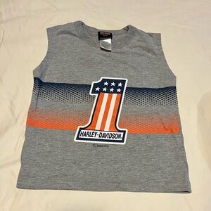 Harley-Davidson Kids Gray Tank with Orange Graphic 4T
